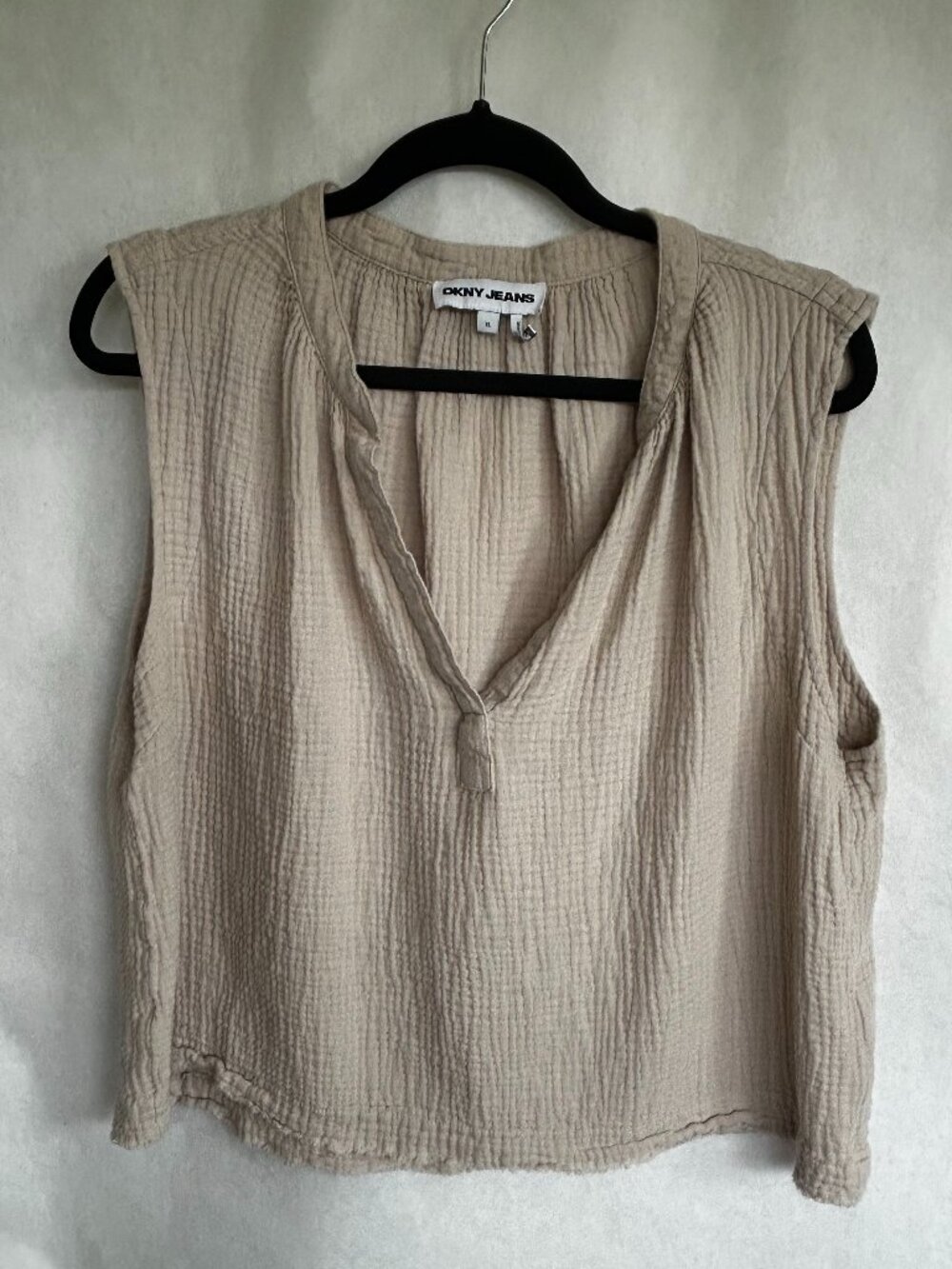 DKNY Jeans Tan Ribbed Sleeveless Top